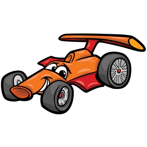 Car Theme Orange Racecar Transparent Sticker